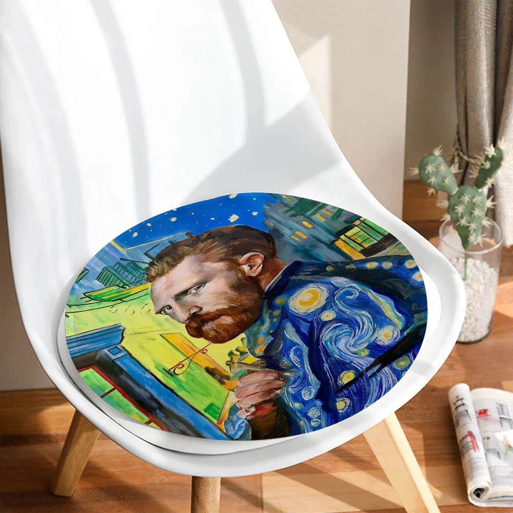 Great Painter Vincent Van Gogh Four Seasons Stool Pad Patio Home Kitchen Office Chair Seat Pads Sofa Seat 40x40cm Cushion Pads