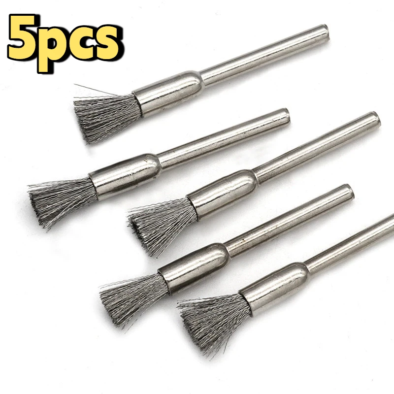 5Pcs Steel Wire Brushes Dremel Accessories Polishing Brush Dremel Tools Accessories for Mini Burr Brushed Wheel