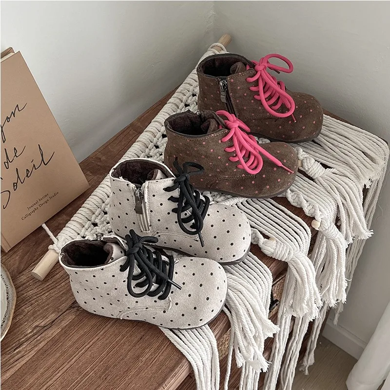 

2025 Winter New Children Casual Short Boots for Girls Fashion Korean Style Soft Bottom Anti-slippery Versatile Princess Shoes