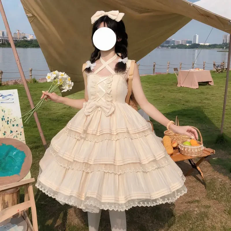 일본 레드 스위트 로리타 공주 원피스, 귀여운 궁전 스타일 레이스 활 요정 코스프레, 고딕 파티 미니 드레스, 로리타 Jsk 복장