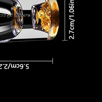 Luxury Crystal Glass Vodka Glass Sake Shochu Glass Bar Liqueur Double Bottom Gold Foil Glass Tea Cup High-end Gifts Hard Liquor