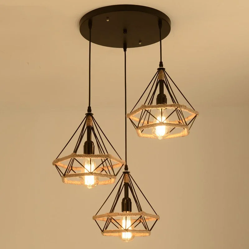 Nordic Industrial Style Creative Personality Hot Pot Restaurant Barbecue Restaurant Dining Snack Restaurant Table Twine Diamond