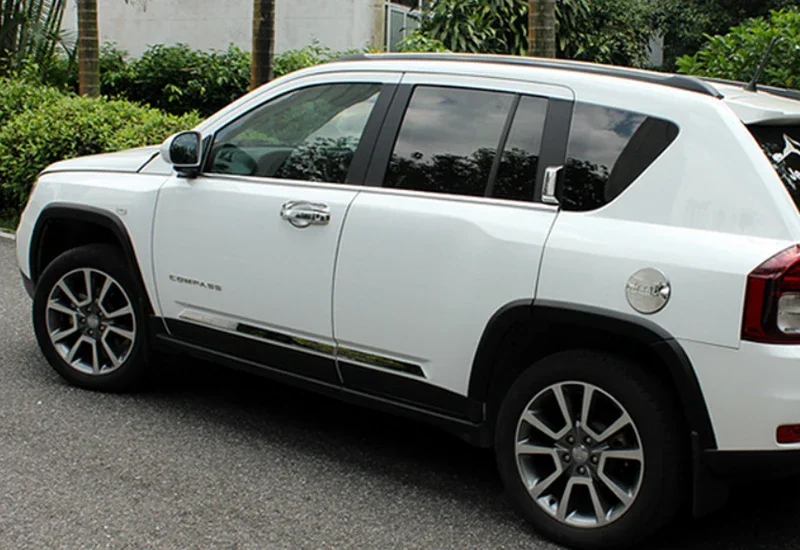 Stainless Steel 4PCS Bottom Window Frame Molding Trim Cover For Jeep Compass 2008 2009 2010 2011 2012 2013 2014 2015 2016