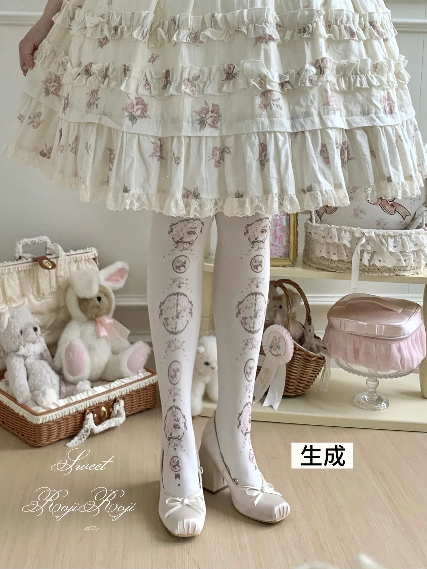 Lolita Socks Women's Summer Autumn Winter Beauty Velvet Printed Pantyhose Lolita Japanese Sweet