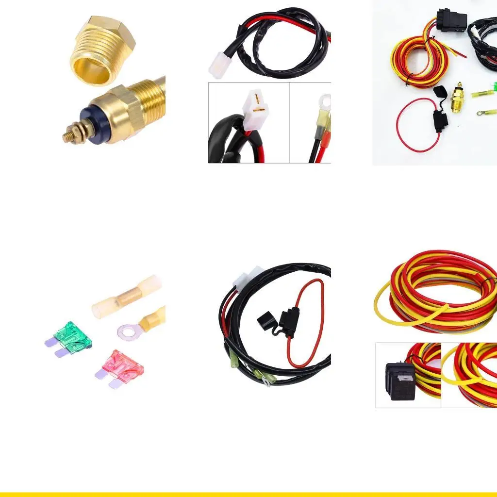 

SZCH Car RelaysCooling Fan Wiring Harness 185 Degree On 165 Off Thermostat Switch