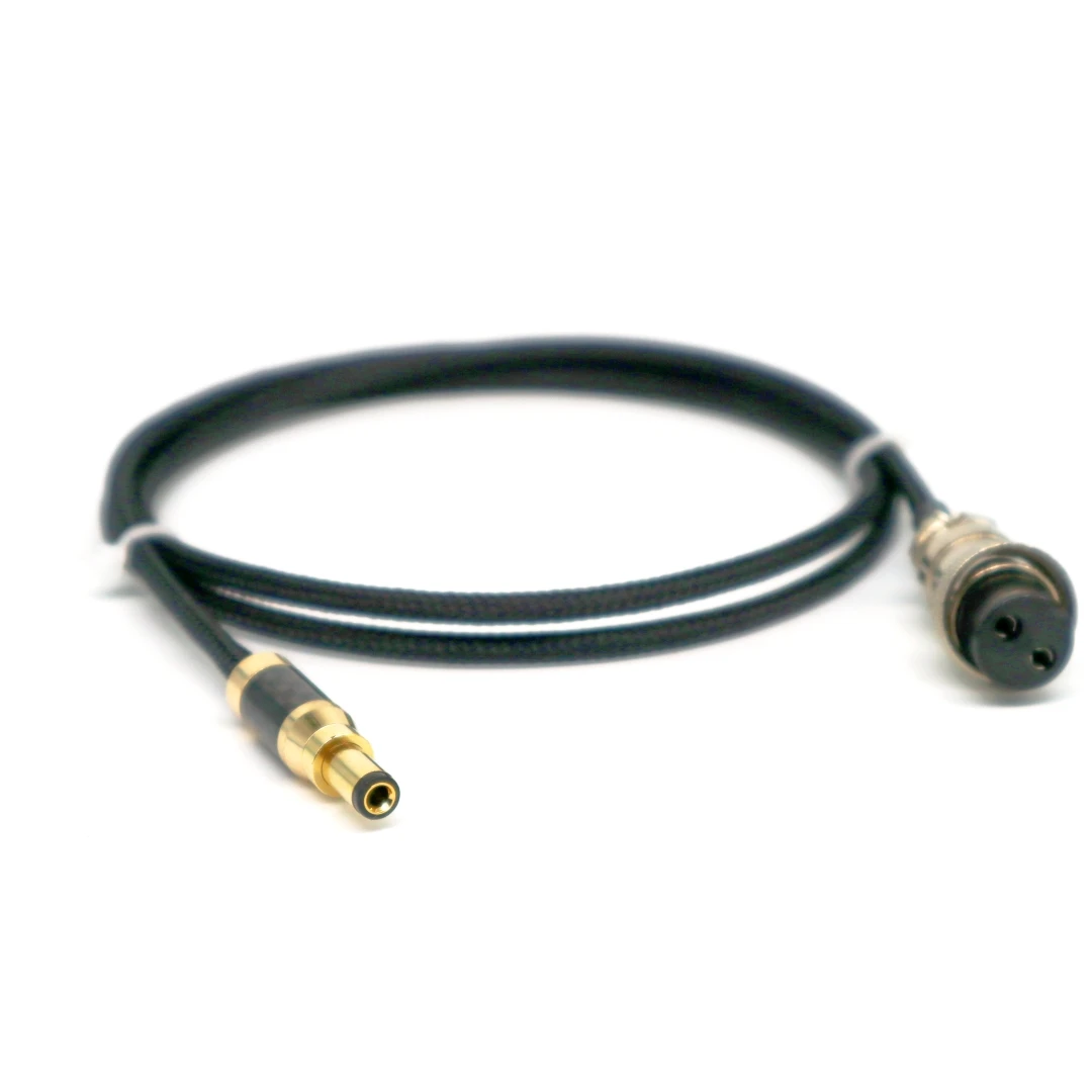 Upgrade the DC linear power supply output line, Teflon silver-plated wire, copper gold-plated plug, 5.5*2.1MM/2.5mm to GX16 2p