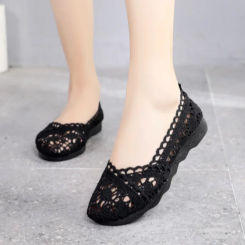 Women shoes fisherman shoes woman mesh breathable flat soft bottom women peas shoes womans shoes flats shoes 2023