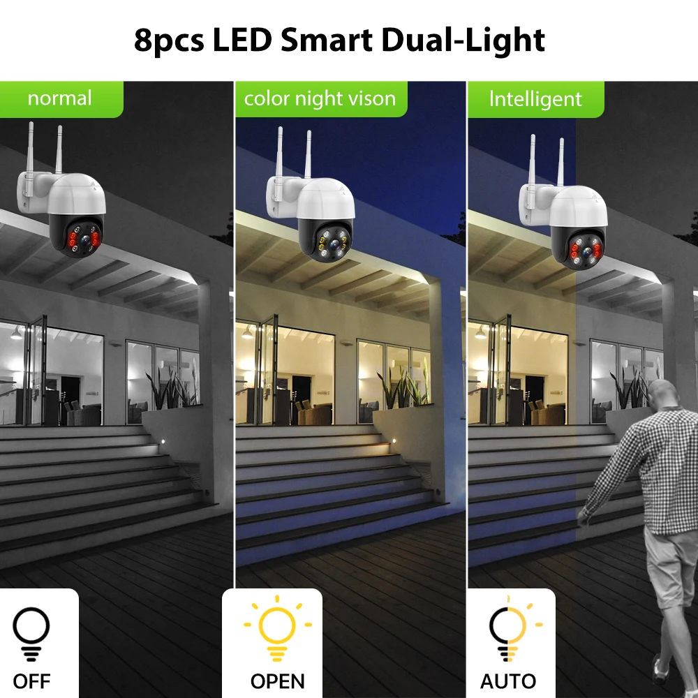 Câmera de vigilância de vídeo sem fio, rastreamento AI, segurança CCTV, IP, 8MP, 5MP, HD, ao ar livre, PTZ, 3MP, 1080P, 8MP, iCsee