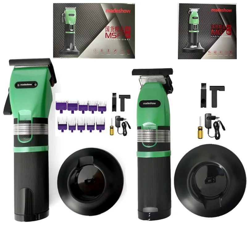 2024 Madeshow M5 M6 Green Professional Barbershop Hair Salon Men's Special Hair Clipper Trimmer Razor High Power High Quality