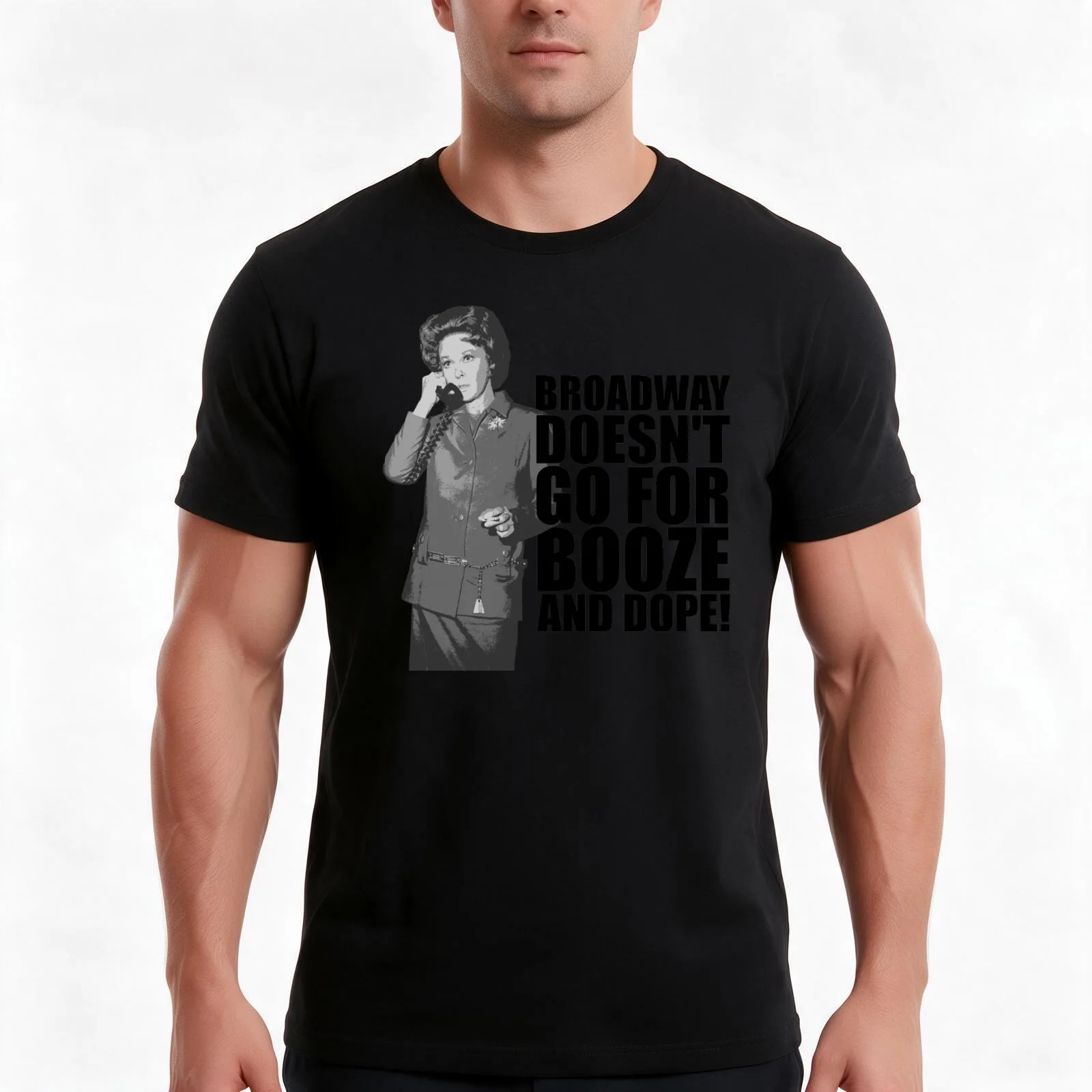 Booze and Dope Helen Lawson Susan Hayward Black 2 T-Shirt, Summer Casual Cotton Tee, Oversized Streetwear Tops, Unisex Men Women
