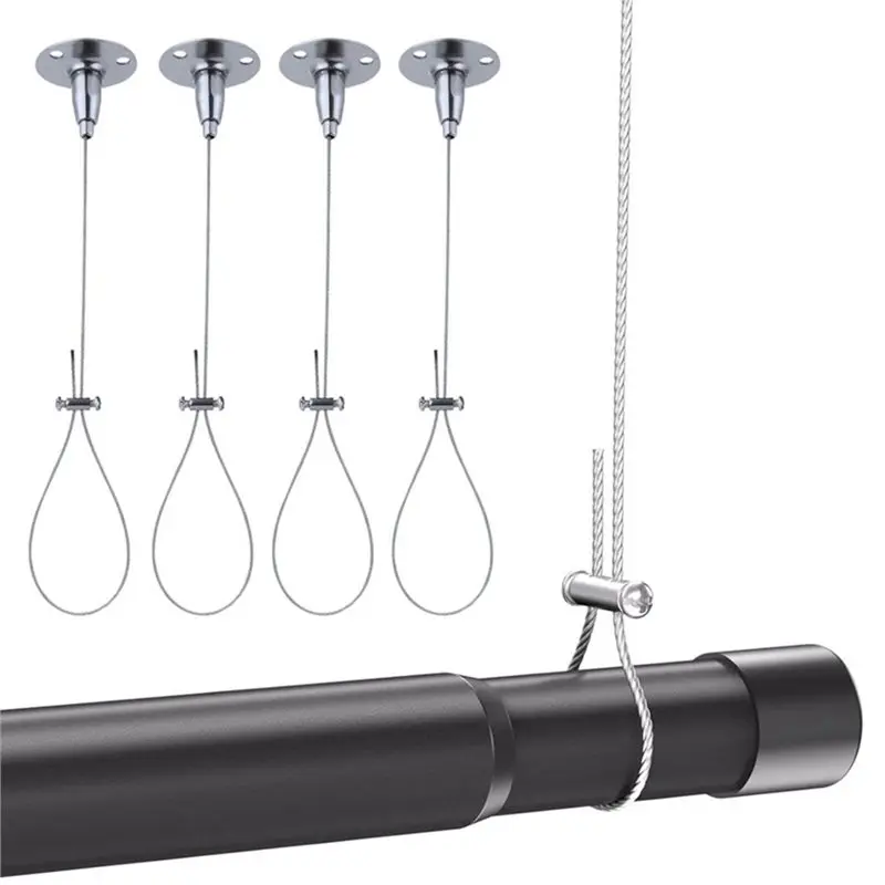 AB34-Ceiling Mount Curtain Rod Supports 4 PCS, 59