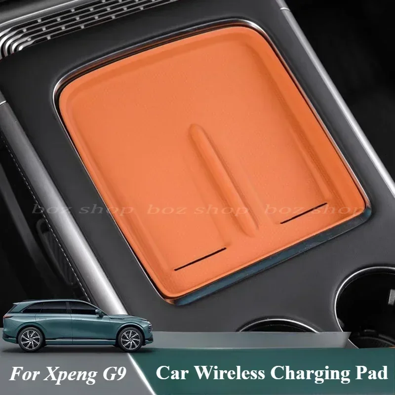 For Xpeng G9 2024 Car Wireless Charging Panel Silicone Pad Dust Slip Waterproof Car Decoration Interior Modification Accessories