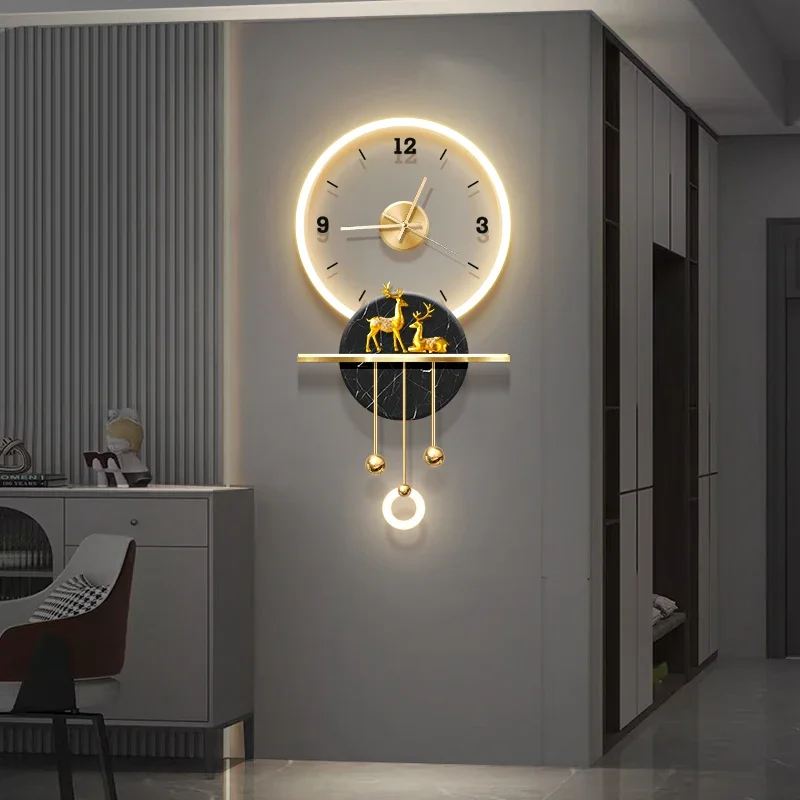 Led Luxury Clock Wall Art Mural Modern Creative Fashion Large Mechanism Interior Cute Wall Watch Minimalist Horloge Home Decor