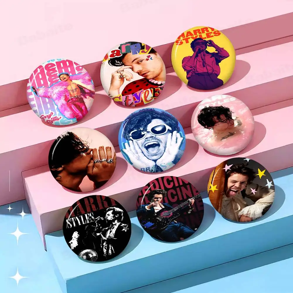 H-Harrys Music Styles 32/44/58MM Customizable Button Pins Cute Funny Creative Badge Jewelry Decor Gifts for Friends