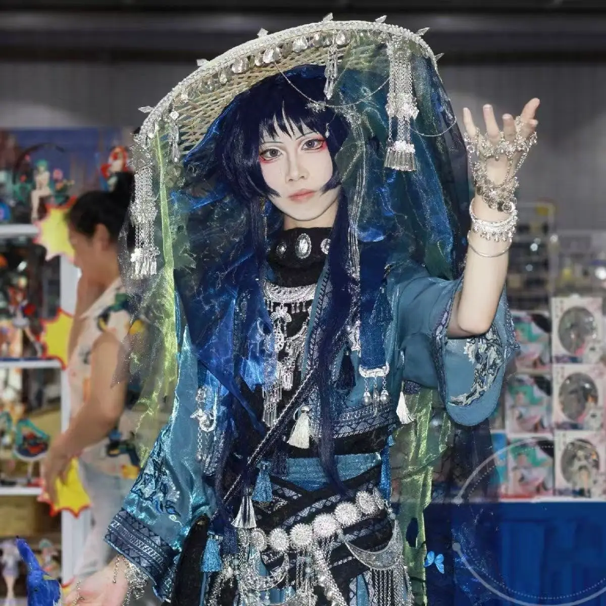 

Костюм для косплея на Хэллоуин, одежда для туристических представлений, классический этнический костюм Мяоцзян, традиционное китайское платье Ханьфу для мужчин и женщин