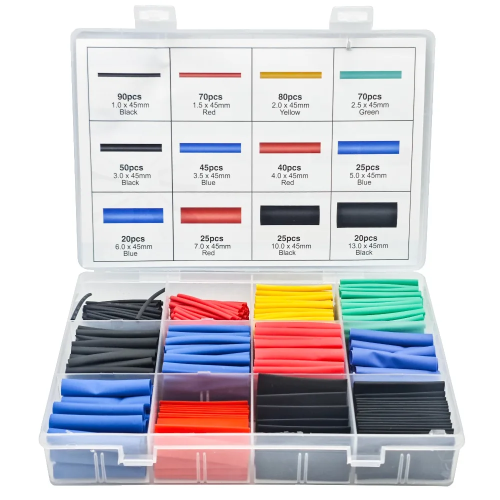560 Boxed Sets of Colored Flame-Retardant Heat Shrink Tubing for Cables 1-13mm Combined Wire Protection Sleeves