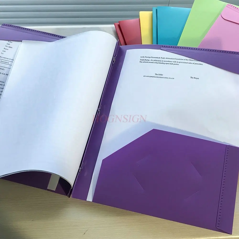 6PCS American Letter Size Folder Office Document Classification Book Folder File Binding Plastic Tadpole Clip