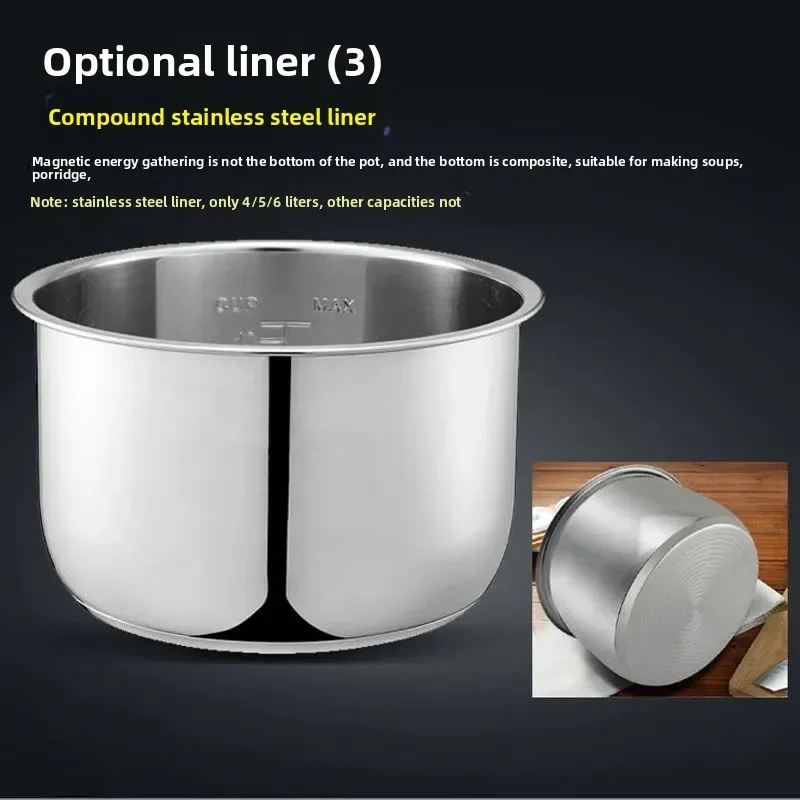 

5L Electric pressure cooker liner inner bowls multicooker bowl stainless steel tank for cooking soup porridge