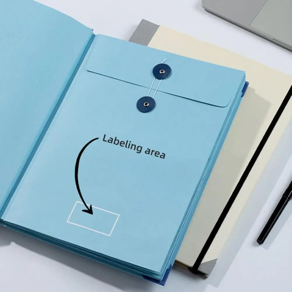 A4 Document Bag Multi-pocket File Organizer with Labels Elastic Closure A4 Legal Documents Photos Letters Storage Folder
