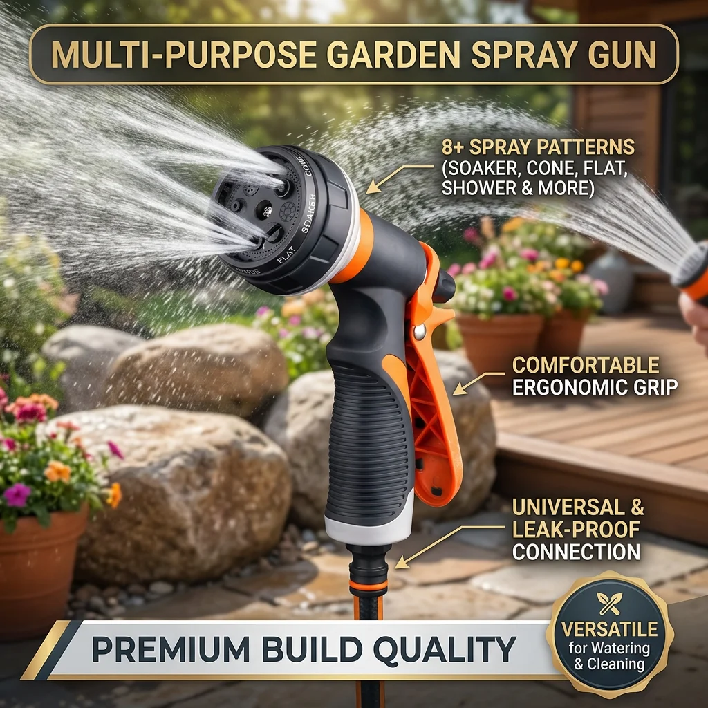 Multi Functional Gardening Watering Gun Lances Manual Adjustable Telescopic High-Pressure Variable Flow Controls Car Washing ABS