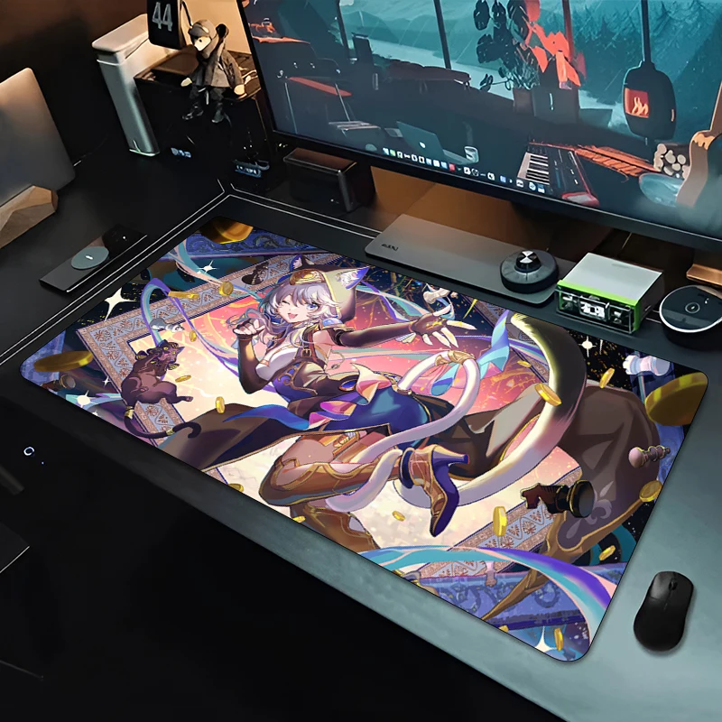 Honkai ستار السكك الحديدية تشفير ماوس الوسادة كبيرة الرياضة الإلكترونية لعبة لاعب ماوس الوسادة لوحة مفاتيح الكمبيوتر المحمول وسادة سجادة ضد الإنزلاق كوستر PC السجاد ماوس الوسادة