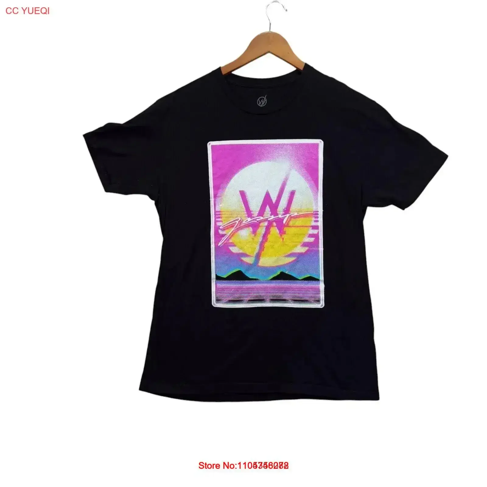 Camiseta negra de la gira Sleeping With Sirens Gossip 2017, diseño gráfico vintage lavado Up Close And Personal L, ligeramente informal vintage