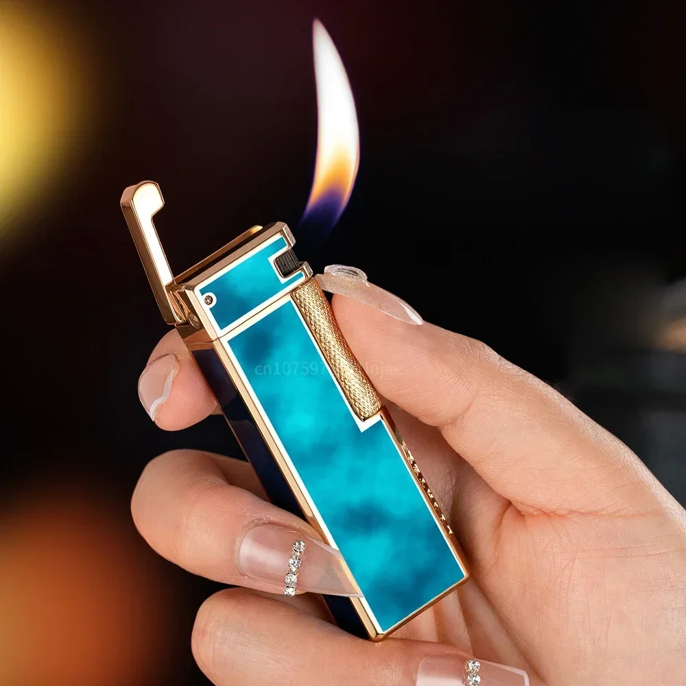 

2025 Bright Sound Business Side Sliding Grinding Wheel Gas Lighter Smoking Torch Lighter High-end Cigarette Lighter Men's Gift