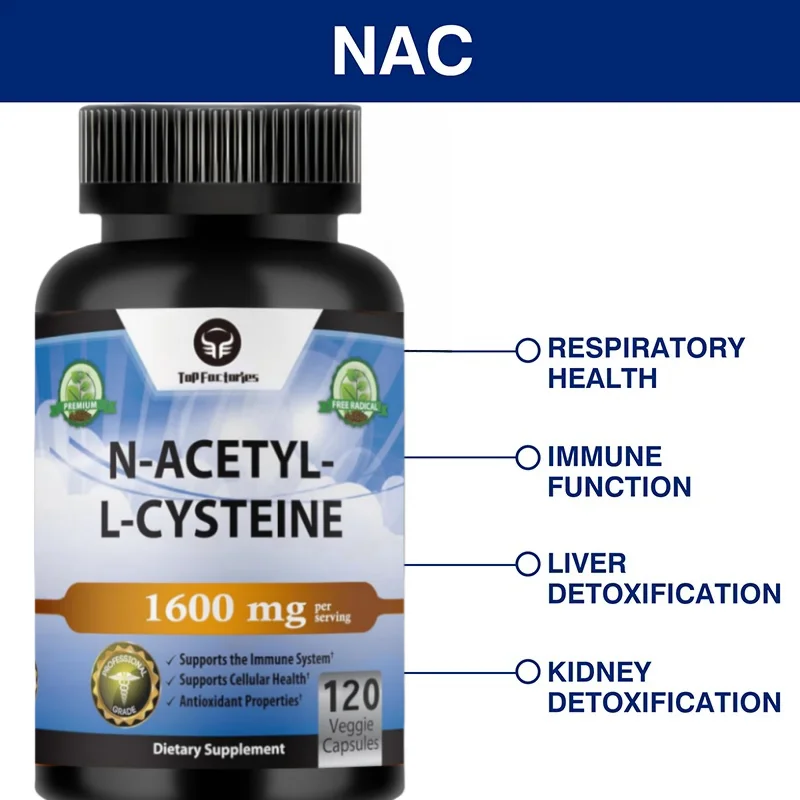 Premium Nacetyllcysteine ( 1600mg Immune Support Antioxidant Free Radical Fighter Freeform 100 Vegan Capsules