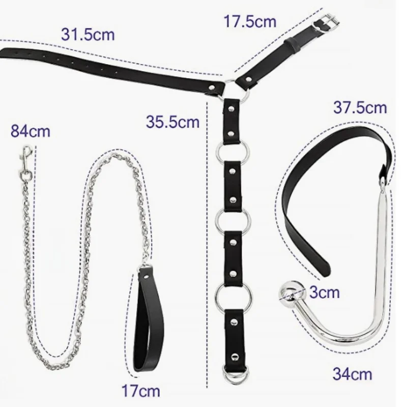 الكبار المكونات الشرج هوك عبودية أطقم مع أصفاد قابل للتعديل طوق الرقبة ضبط النفس ازياء للزوجين BDSM تأثيري لعبة الجنس لعب