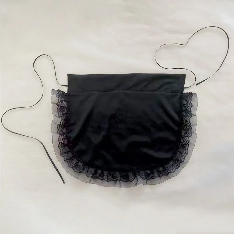 

White Black Waist Short Half Lace Apron Holiday Party Maid Sexy Cosplay Work Services Bib Restaurant Home Kitchen Pinafore Gift