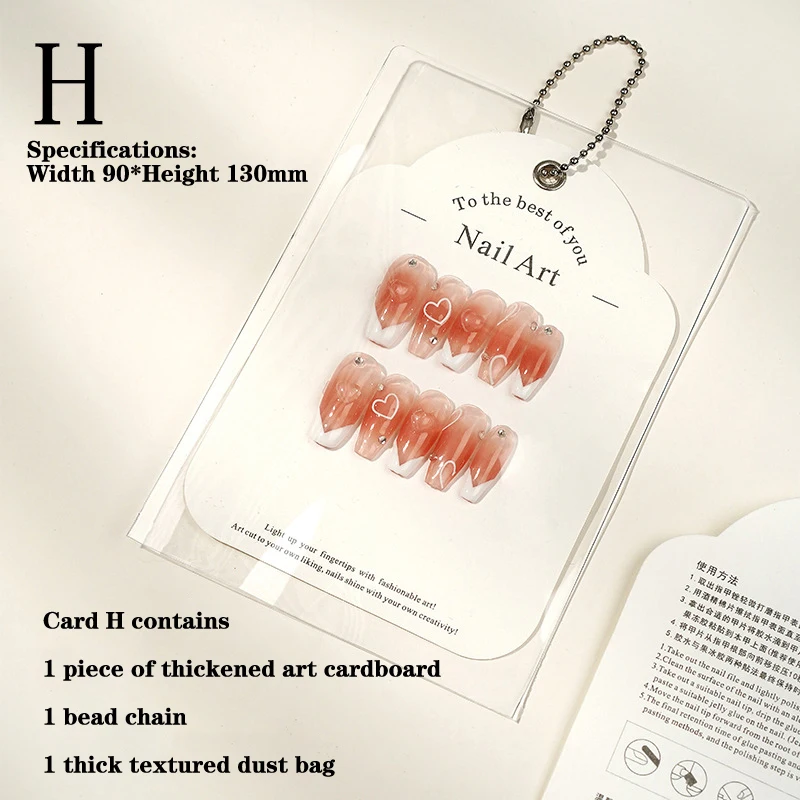 Press On Nail With Packaging Display Light Luxury False Nail Design Show Card Pendant Manicure Sample Display Salon