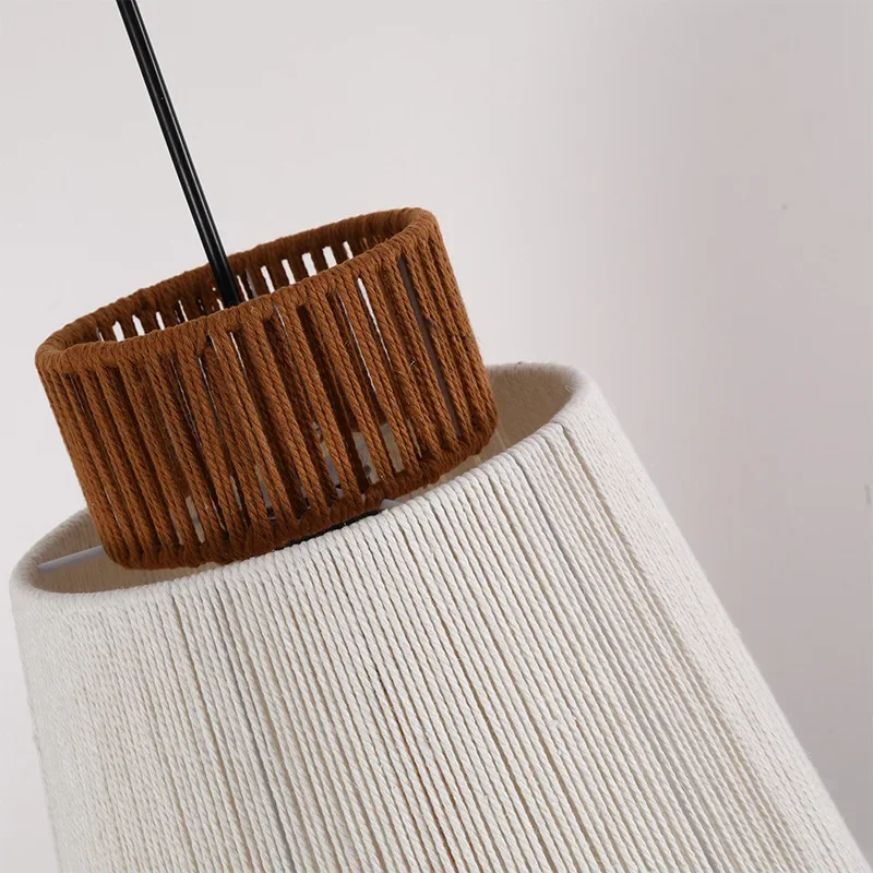SANDYHA rétro japonais pendentif lumières tissé coton corde lustre idéal pour salon chambre Table à manger Unique décor à la maison