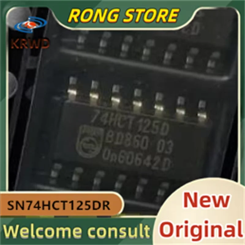 (15PCS) 74HCT125D SN74HCT125DR SN74HCT125  74HCT125 SOP14 New and Original Chip IC