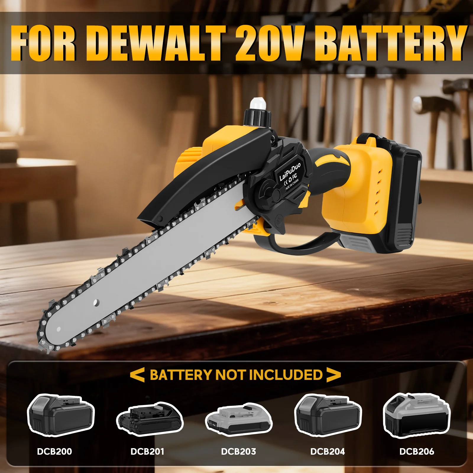 منشار كهربائي صغير بدون فرش 8 بوصة منشار كهربائي لاسلكي يده شجرة المتقلب حديقة أداة السلطة لبطارية ديوالت 20 فولت #2