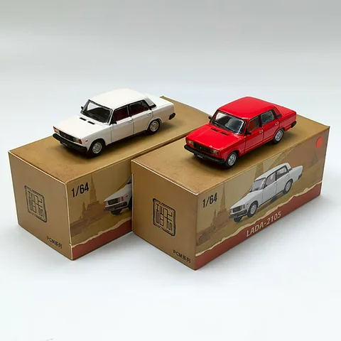 Perka 1/64 lada 2105// 2101// FSO Polonez MR'87 //GAZ-21 Volga alloy car model static ornaments Adult Gift Toys  Collectibles