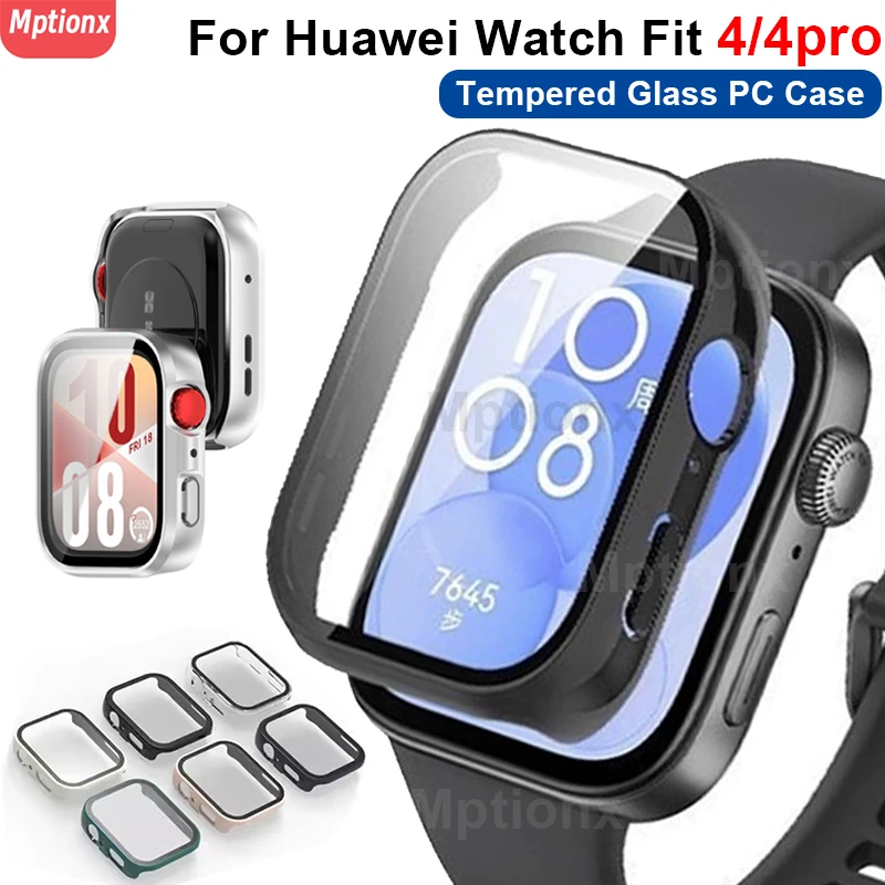 

Glass+Case For Huawei Watch Fit 4Pro Tempered Glass Screen Protector Hard PC All-Around Bumper Watch Cover For Huawei Watch Fit4