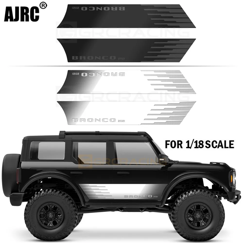 Shell Side Saia Decorativa Lente Espelho De Aço Inoxidável Shell Metal Bater Placa Tipo E Para 1/18 Traxxas Trx-4m Bronco Trx4m