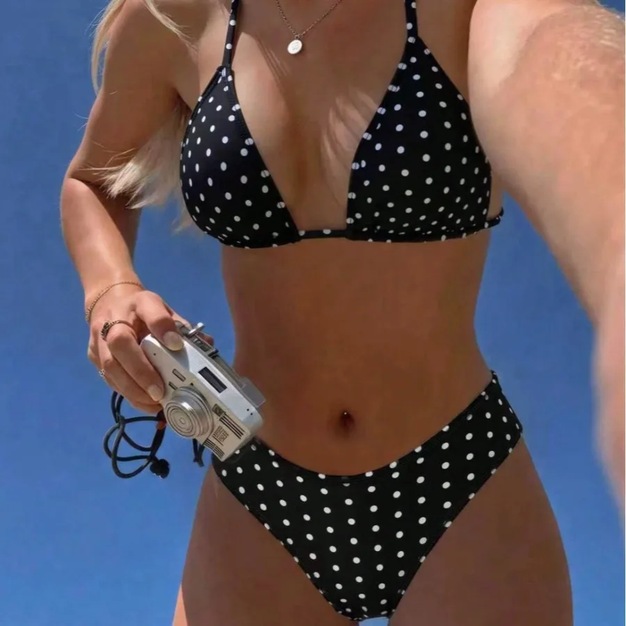 

【ХИТ】Новый сексуальный европейский и американский раздельный купальник-бикини для женщин, ретро-бикини треугольной формы.