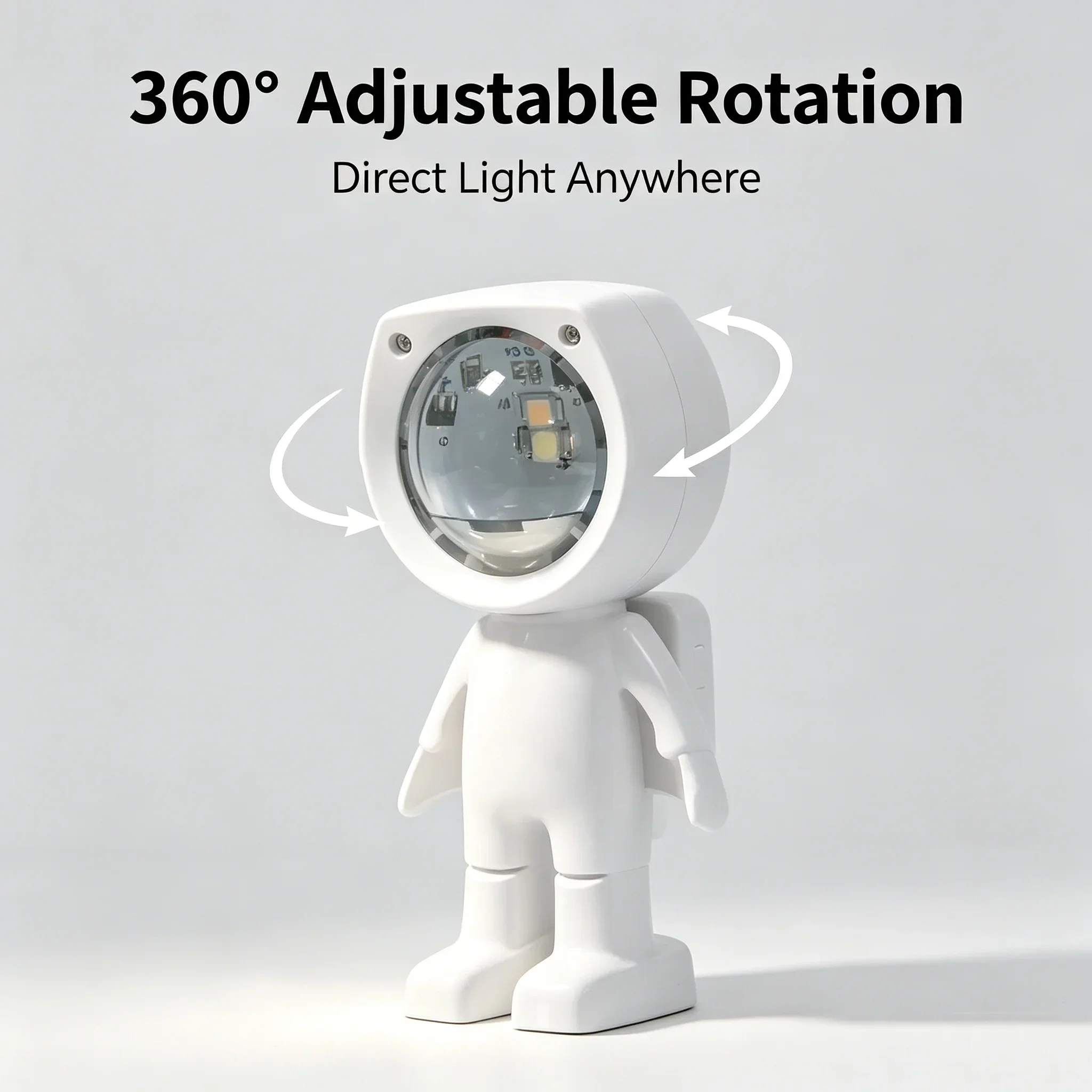 HPH LED Light Sunset Light RGB Astronaut Light Rainbow Projection Night Light for Bedroom Home Decor Rechargeable Ambient Light
