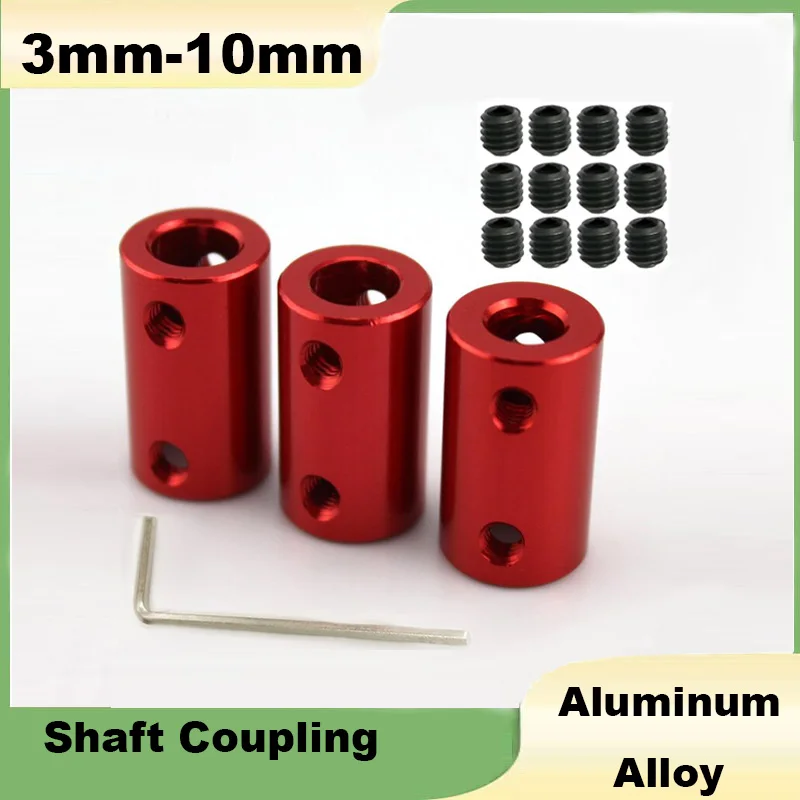 1Pcs Shaft Coupling D12/D14/D16 L20/L25Aluminum Alloy Red Rigid Coupler 3/4/5/6/6.35/7/8/10mm Jaw Motor Connector CNC 3D Printer