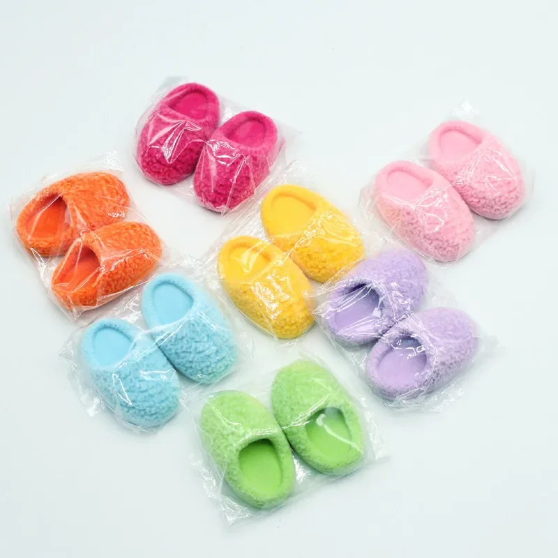 

Mini Flocking Slippers 1:12 Dollhouse Sacle Slipper Miniatures Doll Cute Cartoon House Decoration Home Decor Accessories