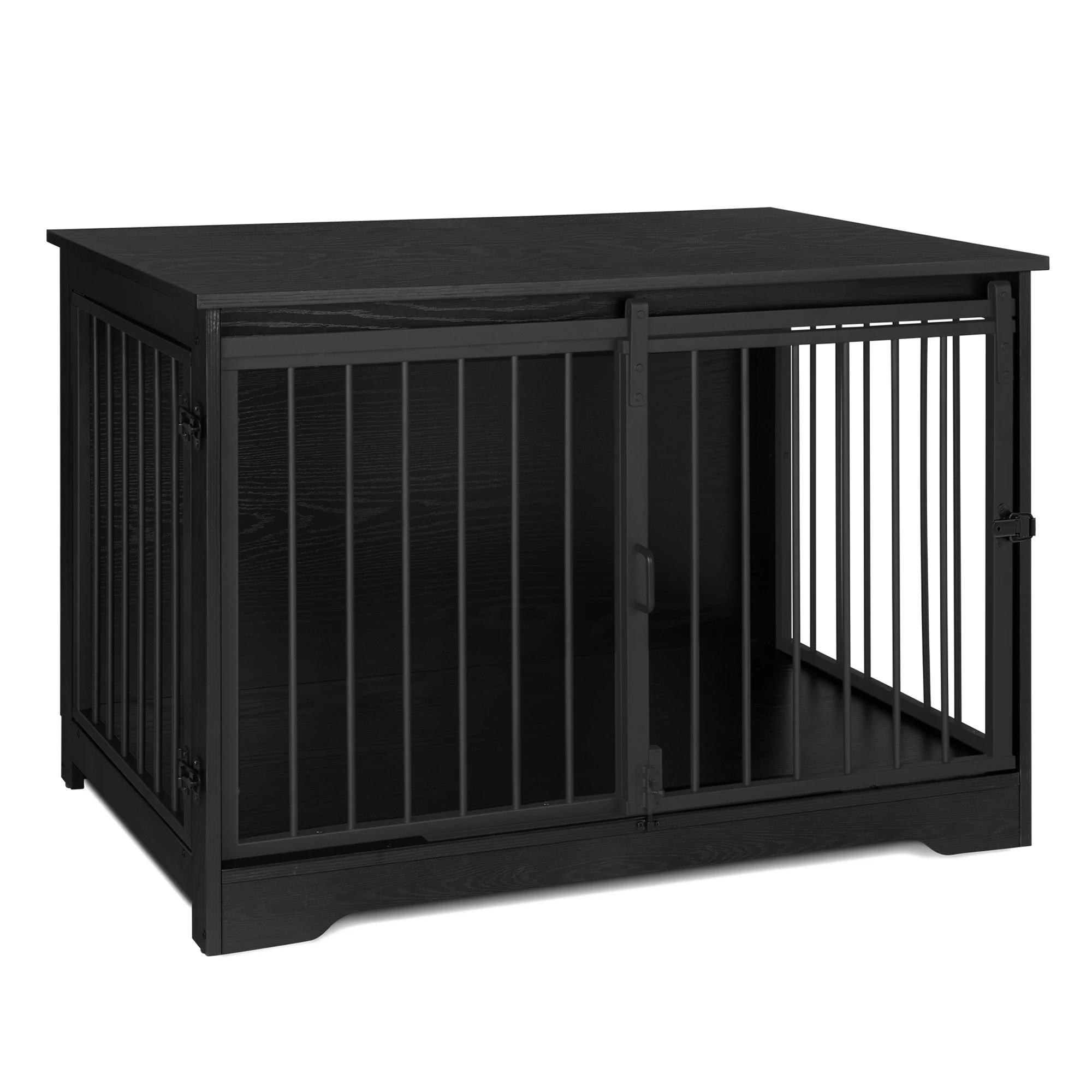 Hondenkooimeubilair, 100 cm hondenbox voor thuis, schuifdeuren, 2 deuren, moderne houten hondenbox voor kleine/middelgrote/grote honden