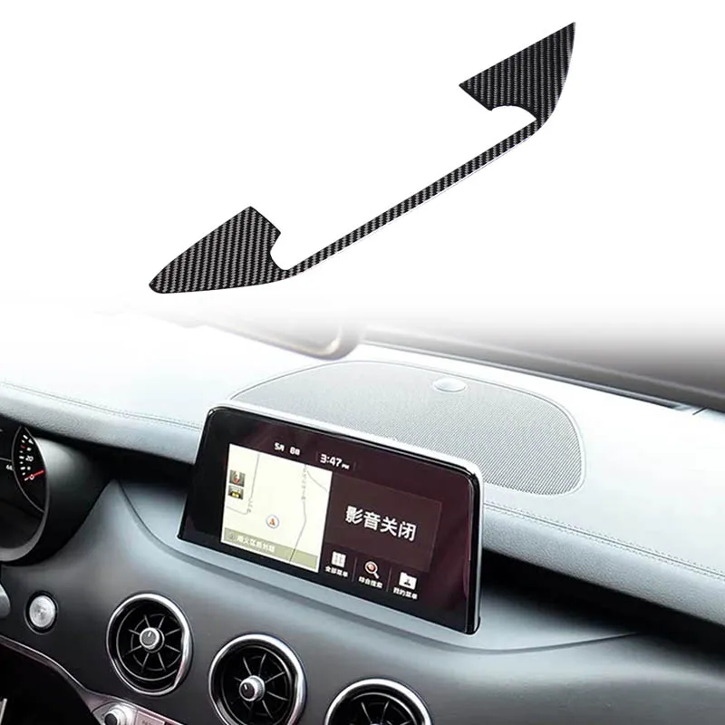 Soft Carbon Fiber Center Console 10.25 Inches Navigation Screen Base Panel Trim Sticker Accessories For Kia Stinger 2019-2023