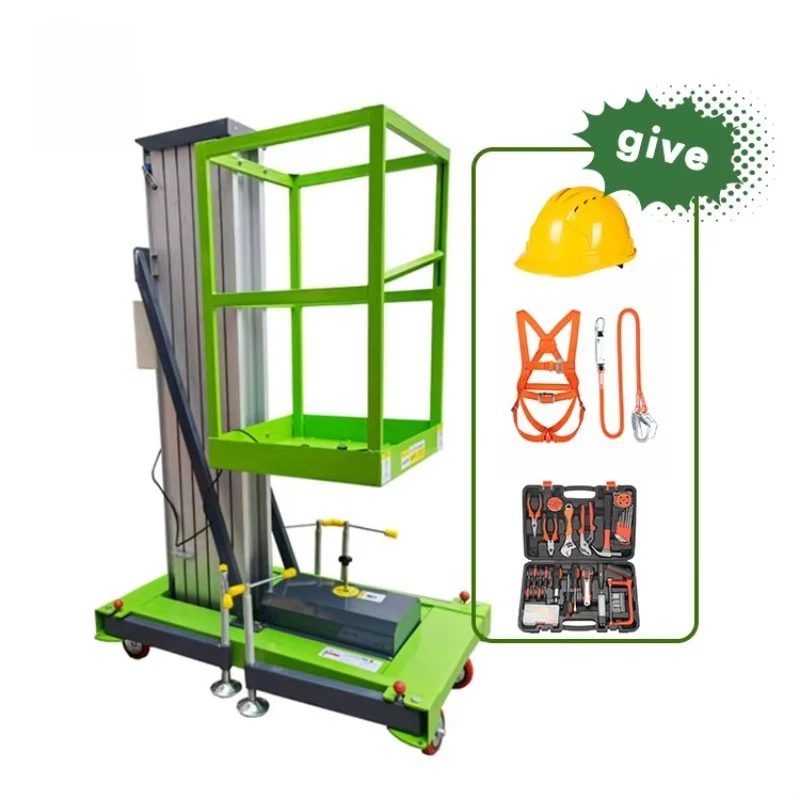 Hydraulic mini portable electric platform single mast aluminum elevator