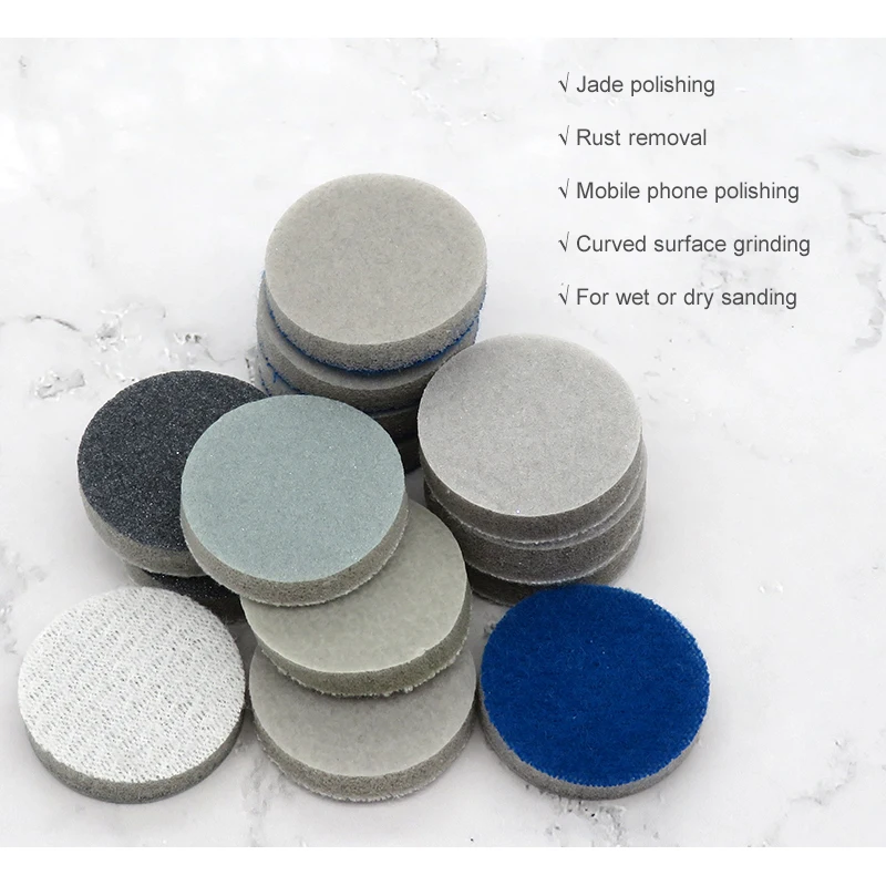1 Inch Bọt Biển Giấy Nhám ĐỆM PHỒNG Chà Nhám Đĩa Xốp Móc Và Vòng Chính Xác Mài Để Đánh Bóng Sơn Xe Ô Tô