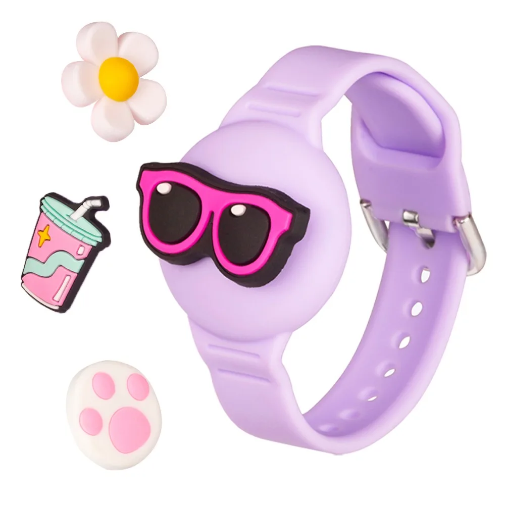 Silicone Kids Bracelet Decorative Patterns Replacement Child Wristband Waterproof Cartoon for Apple AirTag