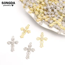 10 pz misto religioso croce cristalli Charms perle strass gotico crocifisso pendenti fatti a mano gioielli fai da te accessori artigianato