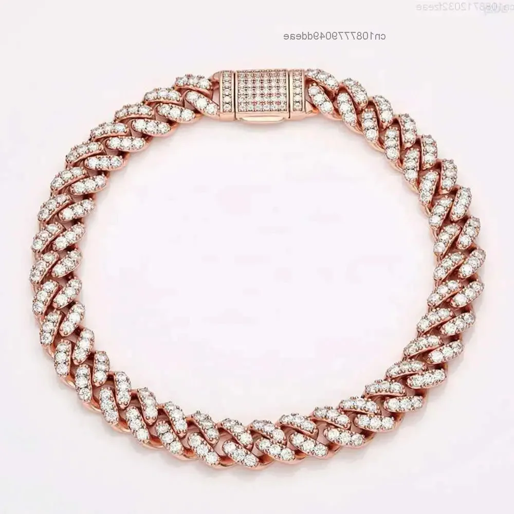 

Aaa Gems 8mm Hip Hop Iced Out Diamond Cuban Link Bracelet Fine Jewelry Miami Solid Gold Vvs Men Moissanite Bracelet
