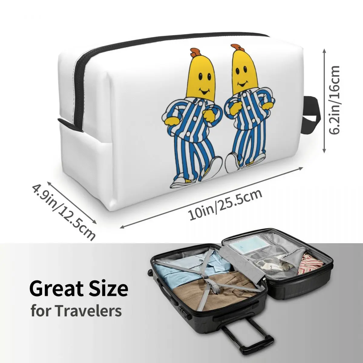 Bananas In Pyjamas Best Friend Makeup Bag Cosmetic Organizer Storage Dopp Kit Toiletry Cosmetic Bag for Women Beauty Travel