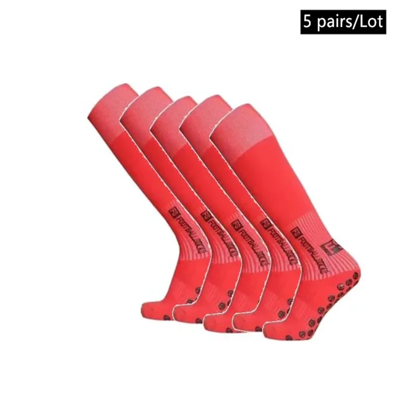 5 Pairs New Long Football Socks Silicone Suction Cup Grip Anti Slip Soccer Socks Sports Men Women Baseball Rugby Socks
